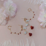 Le Petit Prince Rose Chain Cuff Earrings-One Quarter