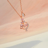 Le Petit Prince Rose Gold Asteroid B612 Pendant Necklace-One Quarter