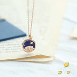 Le Petit Prince Rose Gold Asteroid Pendant Necklace-One Quarter