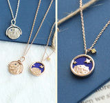 Le Petit Prince Rose Gold Asteroid Pendant Necklace-One Quarter