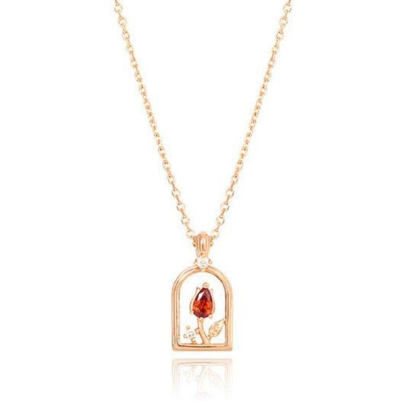 Le Petit Prince Rose Gold Unique Rose Pendant Necklace-One Quarter