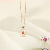 Le Petit Prince Rose Gold Unique Rose Pendant Necklace-One Quarter