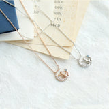 Le Petit Prince Crescent Moon and Star Rose Gold Pendant Necklace-One Quarter