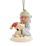 Lenox Peanuts Snoopy Snuggle Up Snoopy Ornament-One Quarter