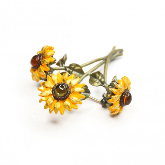 Michael Michaud Van Gogh Sunflowers Brooch-One Quarter