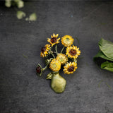 Michael Michaud Van Gogh Sunflowers Vase Brooch-One Quarter