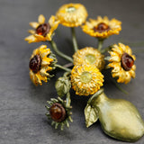 Michael Michaud Van Gogh Sunflowers Vase Brooch-One Quarter