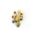 Michael Michaud Van Gogh Sunflowers Vase Brooch-One Quarter