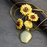 Michael Michaud Van Gogh Sunflowers Vase Pendant Necklace-One Quarter