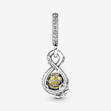 Pandora Beauty and the Beast Belle Infinity & Rose Flower Dangle Charm-One Quarter