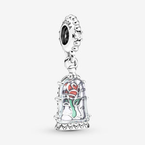 Pandora Beauty and the Beast Enchanted Rose Dangle Charm-One Quarter