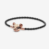 Pandora Disney The Lion King Sparkling Lion Princess Woven Leather Bracelet-One Quarter