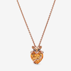 Pandora Disney The Lion King Sparkling Lioness Heart Pendant Necklace-One Quarter