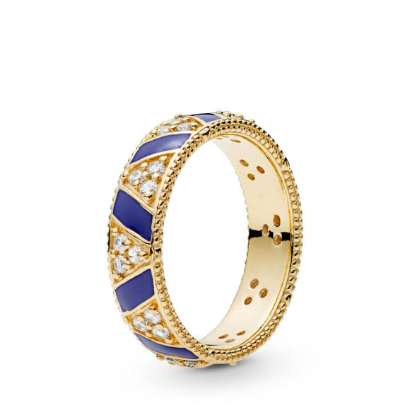Pandora Exotic Stones & Stripes Golden Ring-One Quarter