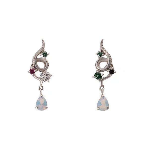Samantha Thavasa Harry Potter Slytherin Serpent Drop Earrings-One Quarter
