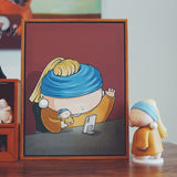 Selfie Girl with a Pearl Earring Printed on Canvas-One Quarter