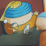 Selfie Girl with a Pearl Earring Printed on Canvas-One Quarter