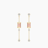 HeFang Jewelry Sleeping Castle Aurora Thread Spindle Chain Earrings-One Quarter