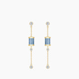 HeFang Jewelry Sleeping Castle Aurora Thread Spindle Chain Earrings-One Quarter