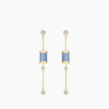 HeFang Jewelry Sleeping Castle Aurora Thread Spindle Chain Earrings-One Quarter