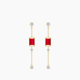 HeFang Jewelry Sleeping Castle Aurora Thread Spindle Chain Earrings-One Quarter