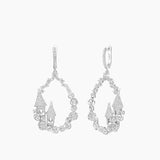 HeFang Jewelry Sleeping Castle Hoop Drop Earrings-One Quarter