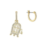 Swarovksi Looney Tunes Tweety Multi-Colored Gold-Tone Plated Hoop Pierced Earrings-One Quarter