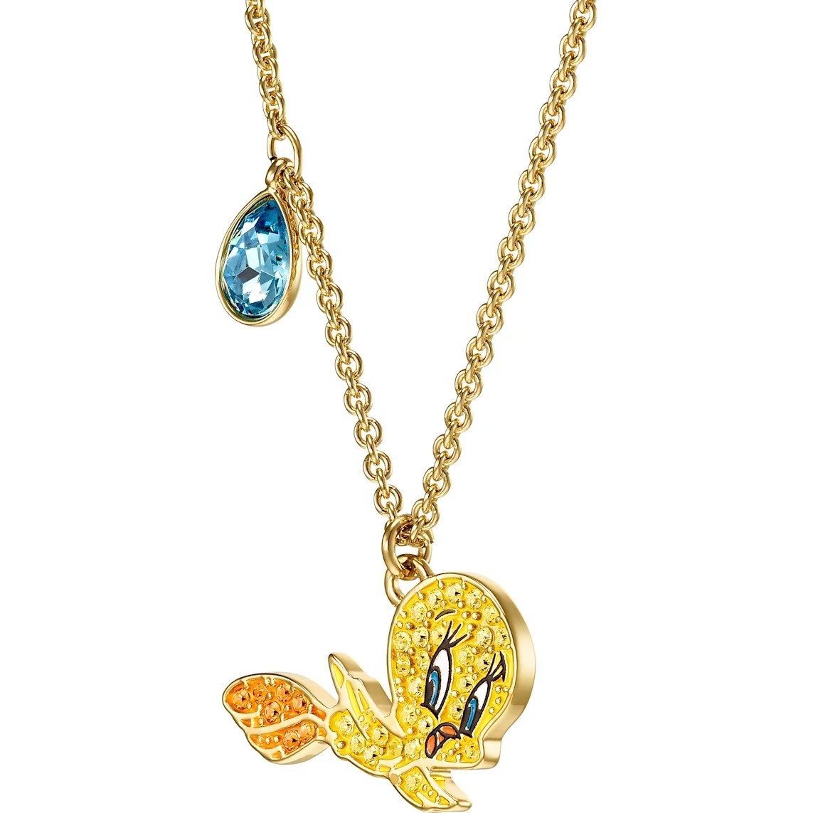 Looney Tunes Tweety Multi Colored Gold Tone Plated Pendant Necklace One Quarter