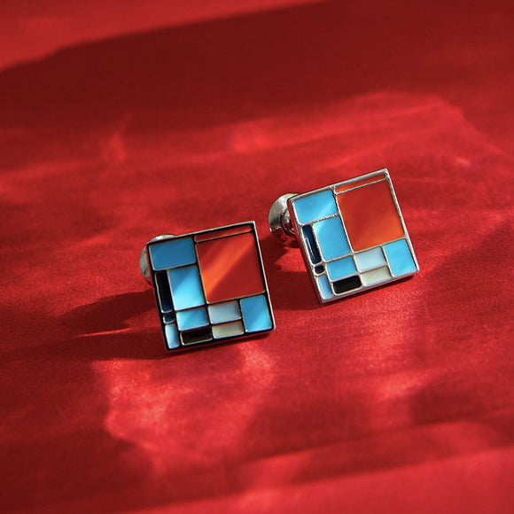 The MET Mondrian Composition Stud Earrings-One Quarter