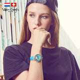 Van Gogh Almond Blossom Swiss Movement Leather Watch-One Quarter