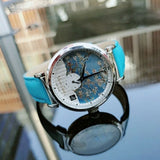 Van Gogh Almond Blossom Swiss Movement Leather Watch-One Quarter