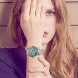 Van Gogh Almond Blossom Swiss Movement Rose Gold Mesh Watch-One Quarter