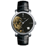 Van Gogh Head of a Skeleton with a Burning Cigarette Swiss Movement Leather Watch-One Quarter