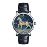 Van Gogh Plaster Statuette of a Horse Swiss Movement Leather Watch-One Quarter
