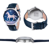 Van Gogh Plaster Statuette of a Horse Swiss Movement Leather Watch-One Quarter