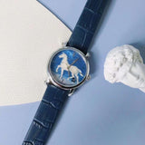 Van Gogh Plaster Statuette of a Horse Swiss Movement Leather Watch-One Quarter