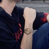 Van Gogh Self-Portrait Swiss Movement Rose Gold Mesh Watch-One Quarter