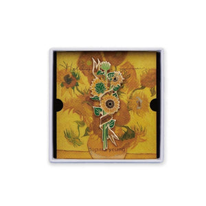 Van Gogh Sunflowers Enamel Pin-One Quarter