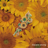 Van Gogh Sunflowers Enamel Pin-One Quarte