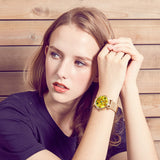 Van Gogh Sunflowers Swiss Movement Gold Mesh Watch-One Quarter