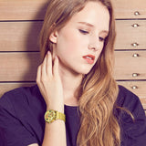 Van Gogh Sunflowers Swiss Movement Gold Mesh Watch-One Quarter