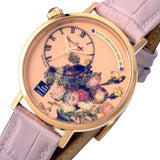 Van Gogh Vase with Asters and Phlox Swiss Movement Leather Watch-One Quarter