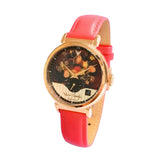 Van Gogh Vase with Chinese Asters and Gladioli Swiss Movement Leather Watch-One Quarter