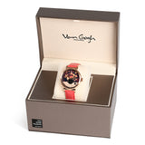Van Gogh Vase with Chinese Asters and Gladioli Swiss Movement Leather Watch-One Quarter