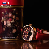 Van Gogh Vase with Chinese Asters and Gladioli Swiss Movement Leather Watch-One Quarter