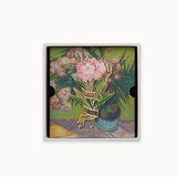 Van Gogh Vase with Oleanders and a Book Enamel Pin-One Quarter