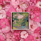 Van Gogh Vase with Oleanders and a Book Enamel Pin-One Quarter