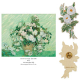 Van Gogh Vase with Pink Roses Enamel Pin-One Quarter