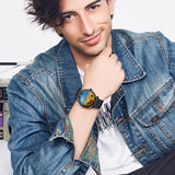 Van Gogh Wheatfield with Crows Swiss Movement Black Mesh Watch-One Quarter